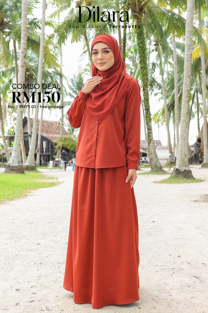 DILARA TOP & SKIRT – TERRACOTTA
