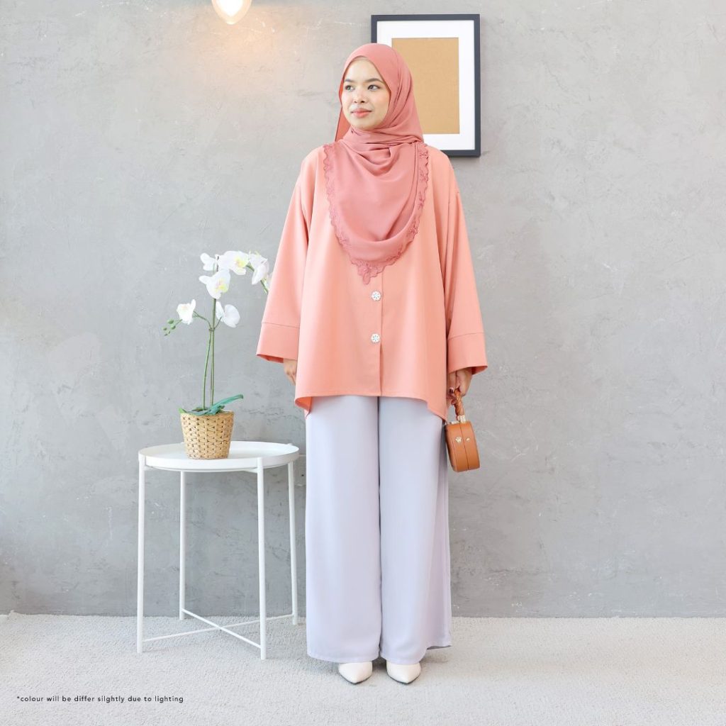 DAISY BATWING BLOUSE -(02) SALMON