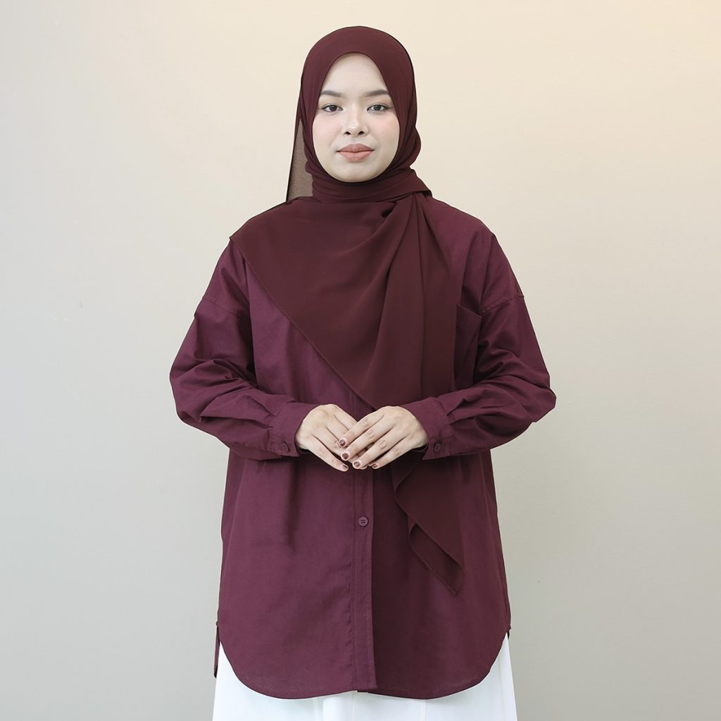 MILEY BLOUSE – MOHAGANY BURGUNDY